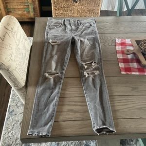American Eagle Next level Ripped curvy High waisted jeans